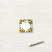 Waterverf Zonnebloem Monogram Post-it® Notes (Op bureau)