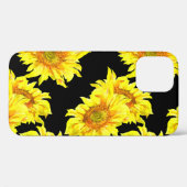 Waterverf Zonnebloem Naadloos Zwart Patroon Case-Mate iPhone Case (Achterkant (horizontaal))