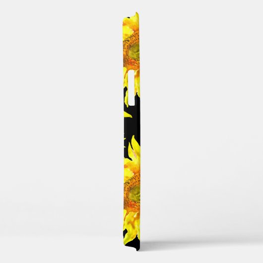 Waterverf Zonnebloem Naadloos Zwart Patroon Case-Mate iPhone Case (Achterkant / Rechts)