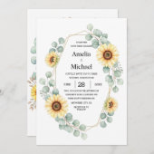 Waterverf Zonnebloem Note Papier Achtergrond Kaart (Voorkant / Achterkant)