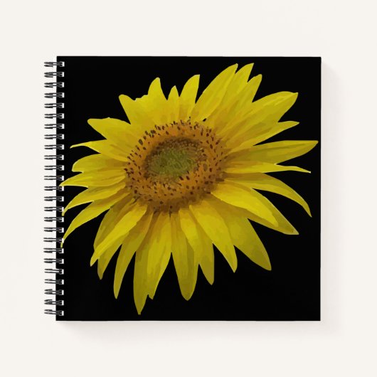 Waterverf zonnebloem notitieboek (Voorkant)