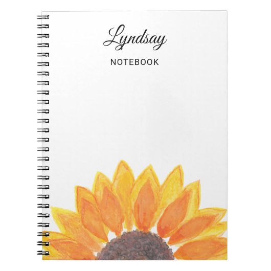Waterverf Zonnebloem Notitieboek (Voorkant)