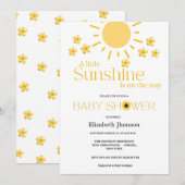 Waterverf zonnebloem ons kleine baby shower aankondiging (Voorkant / Achterkant)