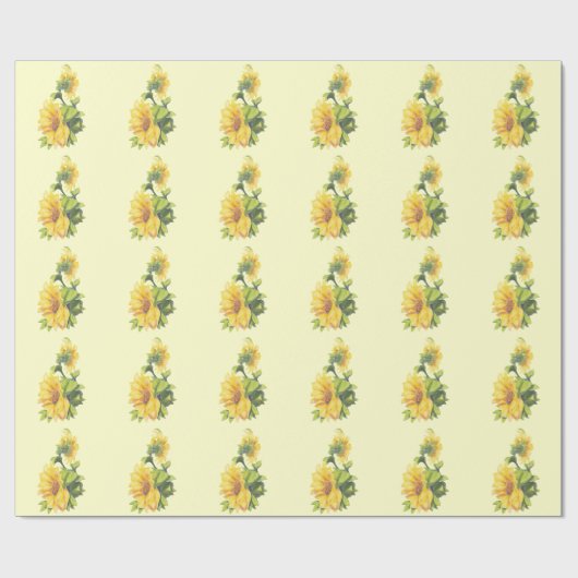 Waterverf Zonnebloem Ontwerp Cadeaupapier (Vlak)