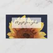 waterverf zonnebloem op marine cadeaubon visitekaartje (Voorkant)