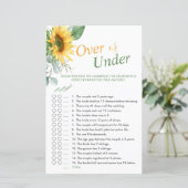 Waterverf zonnebloem over of onder douchegame (Staand voorkant)