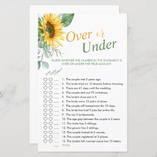 Waterverf zonnebloem over of onder douchegame (Voorkant / Achterkant)