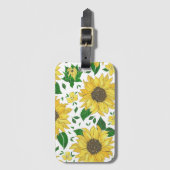 Waterverf Zonnebloem Patroon  Bagagelabel (Voorkant (verticaal))