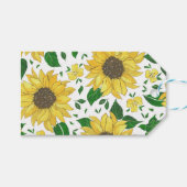 Waterverf Zonnebloem Patroon Cadeaulabel (Voorkant (Horizontaal))