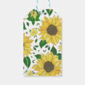 Waterverf Zonnebloem Patroon Cadeaulabel (Achterkant)