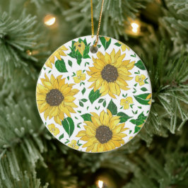Waterverf Zonnebloem Patroon Keramisch Ornament