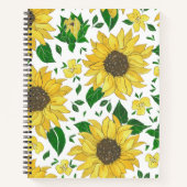 Waterverf Zonnebloem Patroon Notitieboek (Voorkant)