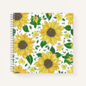 Waterverf Zonnebloem Patroon Notitieboek (Voorkant)
