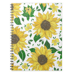 Waterverf Zonnebloem Patroon  Notitieboek