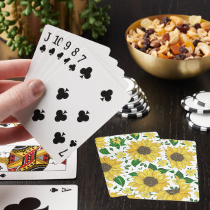 Waterverf Zonnebloem Patroon Pokerkaarten