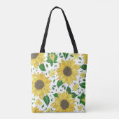 Waterverf Zonnebloem Patroon  Tote Bag (Achterkant)