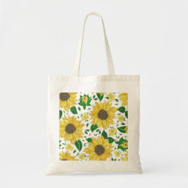 Waterverf Zonnebloem Patroon Tote Bag