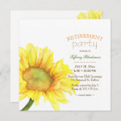 Waterverf Zonnebloem Pensioen Partij Kaart (Voorkant / Achterkant)