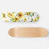 Waterverf Zonnebloem Persoonlijk Skateboard (Horizontaal)