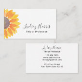 Waterverf Zonnebloem Professioneel Visitekaartje (Voorkant / Achterkant)