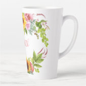 Waterverf Zonnebloem Roze Roze benaming Groot Latte Mok (Rechts)