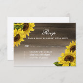 Waterverf Zonnebloem RSVP-kaarten RSVP Kaartje (Voorkant / Achterkant)