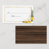 Waterverf Zonnebloem Rustic Geometric Wedding Plaatskaartje (Voorkant / Achterkant)