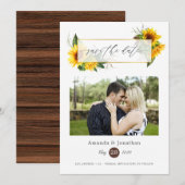 Waterverf Zonnebloem Rustic Geometric Wedding Save The Date (Voorkant / Achterkant)