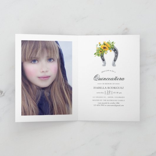 Waterverf Zonnebloem Rustic Westerne Quinceañera (Binnen)