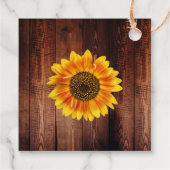 Waterverf zonnebloem rustiek hout dank u bedankjes labels (Achterkant)