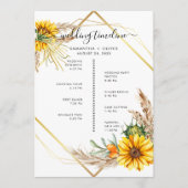 Waterverf Zonnebloem Rustiek reisprogramma Programmakaart (Voorkant)