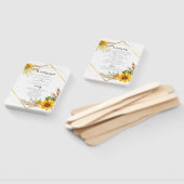 Waterverf Zonnebloem Rustiek Trouwprogramma Handwaaier (Niet-gemonteerd)