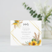 Waterverf Zonnebloem Rustieke bruiloft Details Kaa (Staand voorkant)