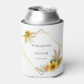 Waterverf Zonnebloem Rustieke bruiloft Koelbox Blikjeskoeler (Blikje Voorkant)