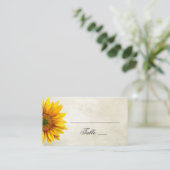Waterverf zonnebloem. Rustieke bruiloft. Land Plaatskaartje (Staand voorkant)