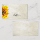 Waterverf zonnebloem. Rustieke bruiloft. Land Plaatskaartje (Voorkant / Achterkant)