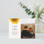 Waterverf zonnebloem. Rustige floral Save the Date Briefkaart (Staand voorkant)
