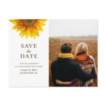 Waterverf zonnebloem. Rustige floral Save the Date