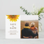 Waterverf zonnebloem. Rustige florale botanisch Save The Date (Staand voorkant)