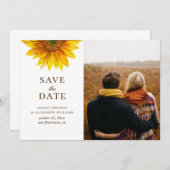 Waterverf zonnebloem. Rustige florale botanisch Save The Date (Voorkant / Achterkant)