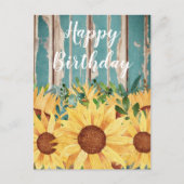 Waterverf Zonnebloem & Rustige houtdag Briefkaart (Voorkant)