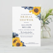 Waterverf Zonnebloem Rustisch Vrijgezellenfeest Kaart (Staand voorkant)