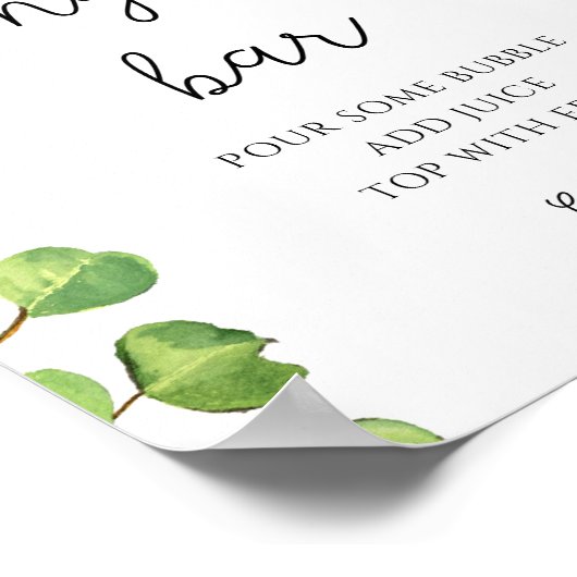 Waterverf zonnebloem sangria bar poster (Hoek)