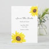 Waterverf Zonnebloem Save The Date (Staand voorkant)