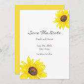 Waterverf Zonnebloem Save The Date (Voorkant / Achterkant)