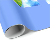 Waterverf zonnebloem schilderij geel sinaasappel b cadeaupapier (Rol Hoek)