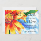 Waterverf zonnebloem schilderij geel sinaasappel b kaart (Voorkant)