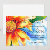 Waterverf zonnebloem schilderij geel sinaasappel b kaart (Voorkant / Achterkant)