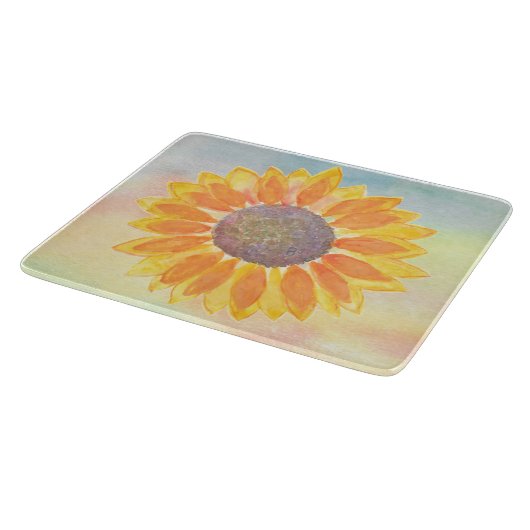 Waterverf Zonnebloem Snijplank (Hoek)