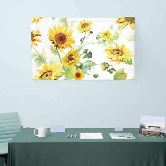 Waterverf Zonnebloem Spandoek (Beurs)